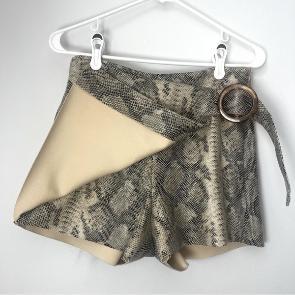 Zara Snakeskin Printed Faux Wrap Skort Size Small - Picture 3 of 10